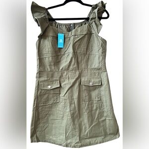 NEW Cupshe Olive Green Mini Dress Size L/XL
